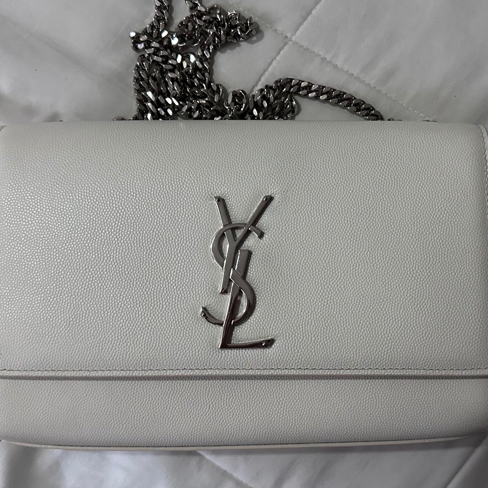 Ysl small Kate silver crossbody bag